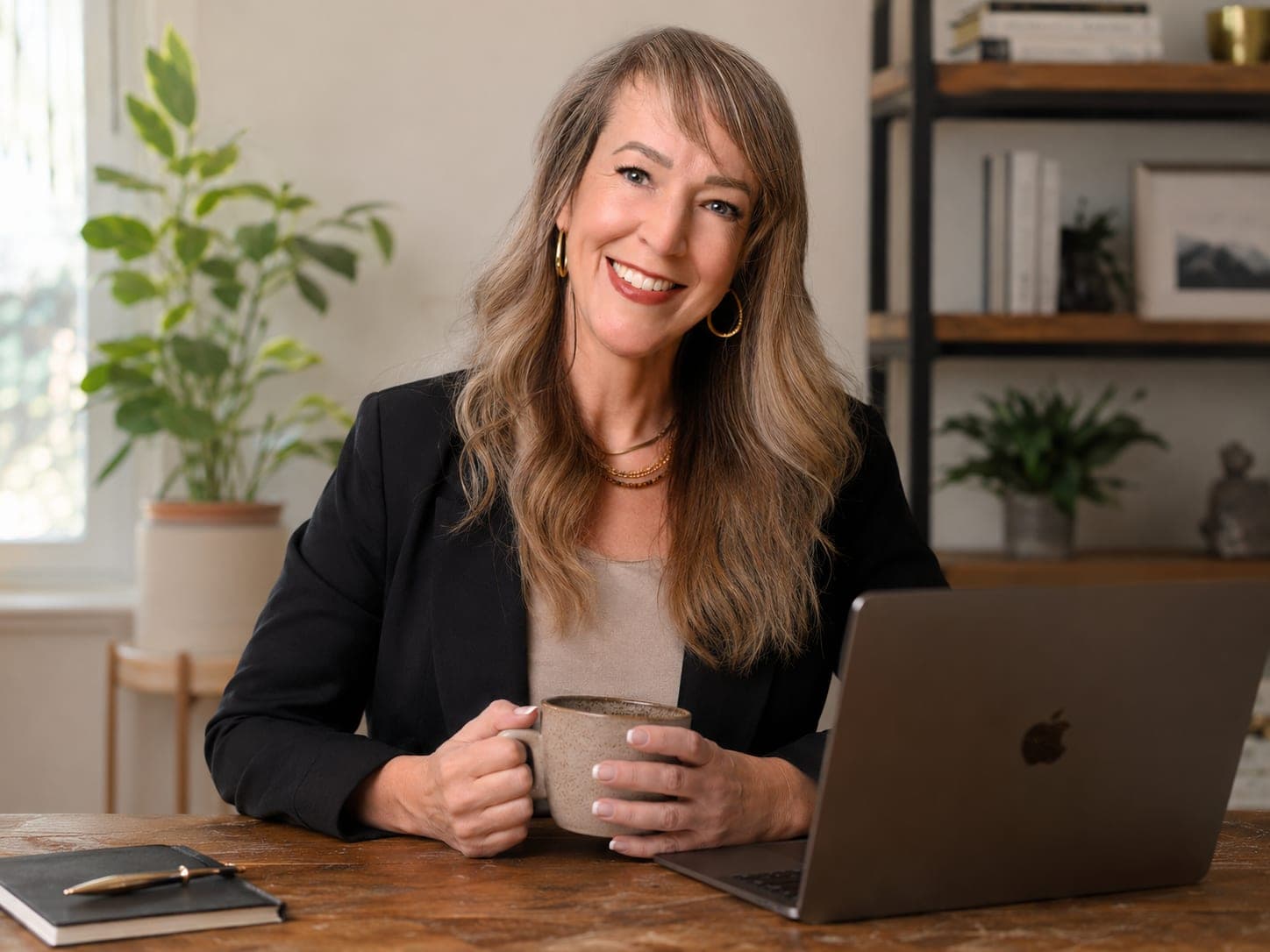 Annie Hunting working at her desk